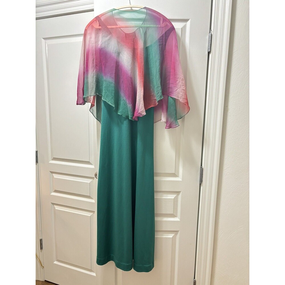 Vintage  CLOVIS RUFFIN RUFFINWEAR Bergdorf Goodman Green Woman’s formal DRESS